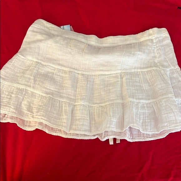 White Ruffled Mini Skirt - Picture 6 of 6